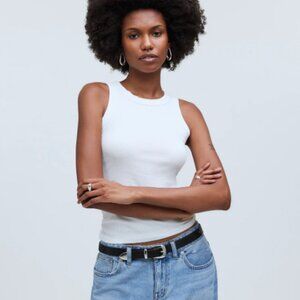 Madewell Supima® Rib Cutaway Tank • size xxs or xs • NWT • white • MD070